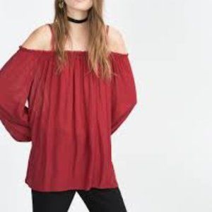 ZARA Red Off the Shoulder Top - NWT - Size S